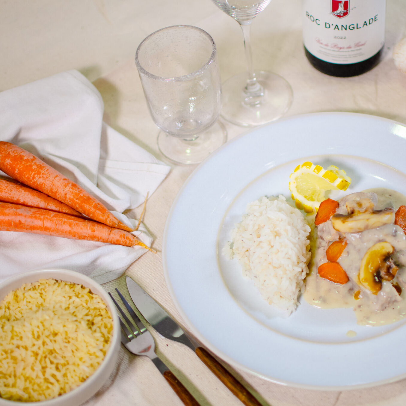 Blanquette de veau et son riz de Camargue