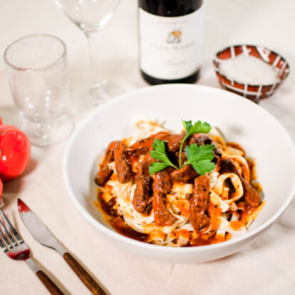 Wok Ail des ours et Tagliatelles des Pâtes Fraîches