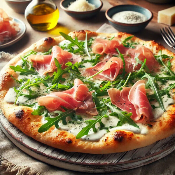 Pinsa roquette, coppa et mozzarella