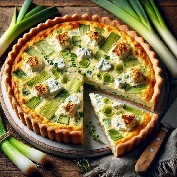 Quiche chèvre poireaux