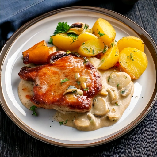 Lomo sauce champignon et pommes de terre sautées