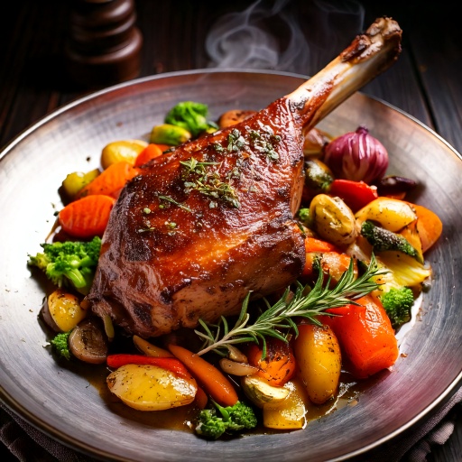 Gigot d agneau sur lit de legumes