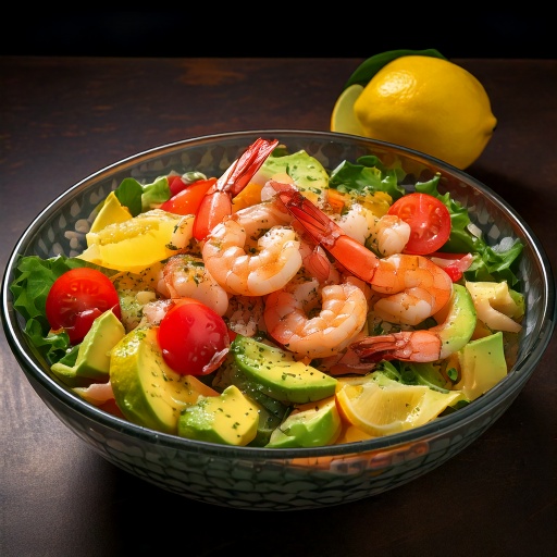 Salade de crevettes rôties à l'ail et citron vert