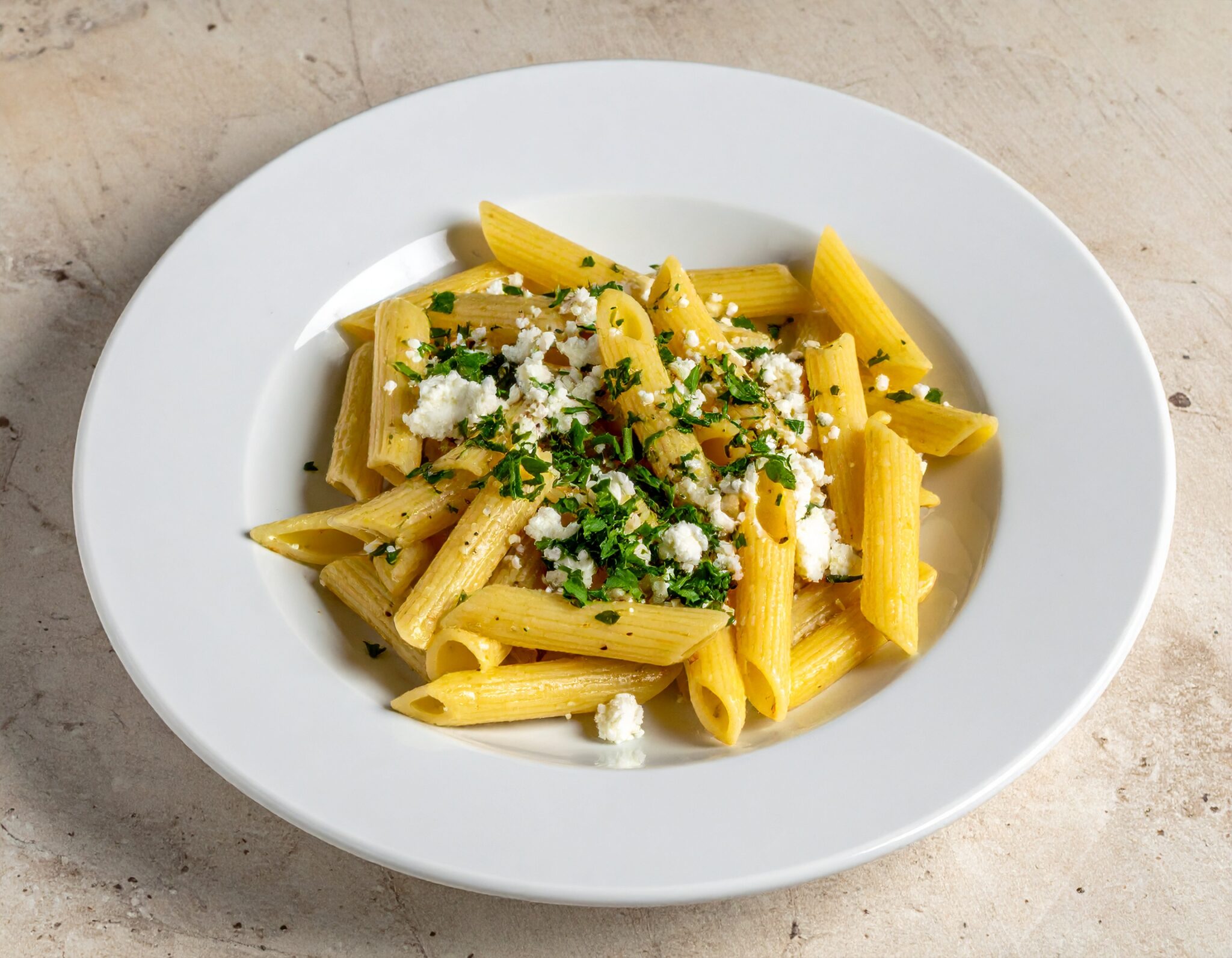 Penne aux herbes fraiches et ricotta