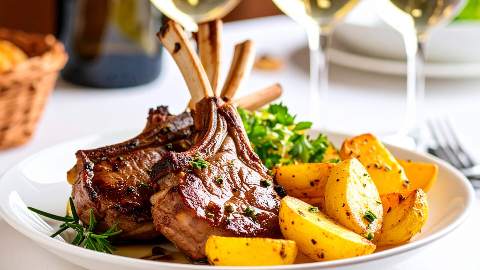 Cotelettes d'agneu et pommes de terre sautées