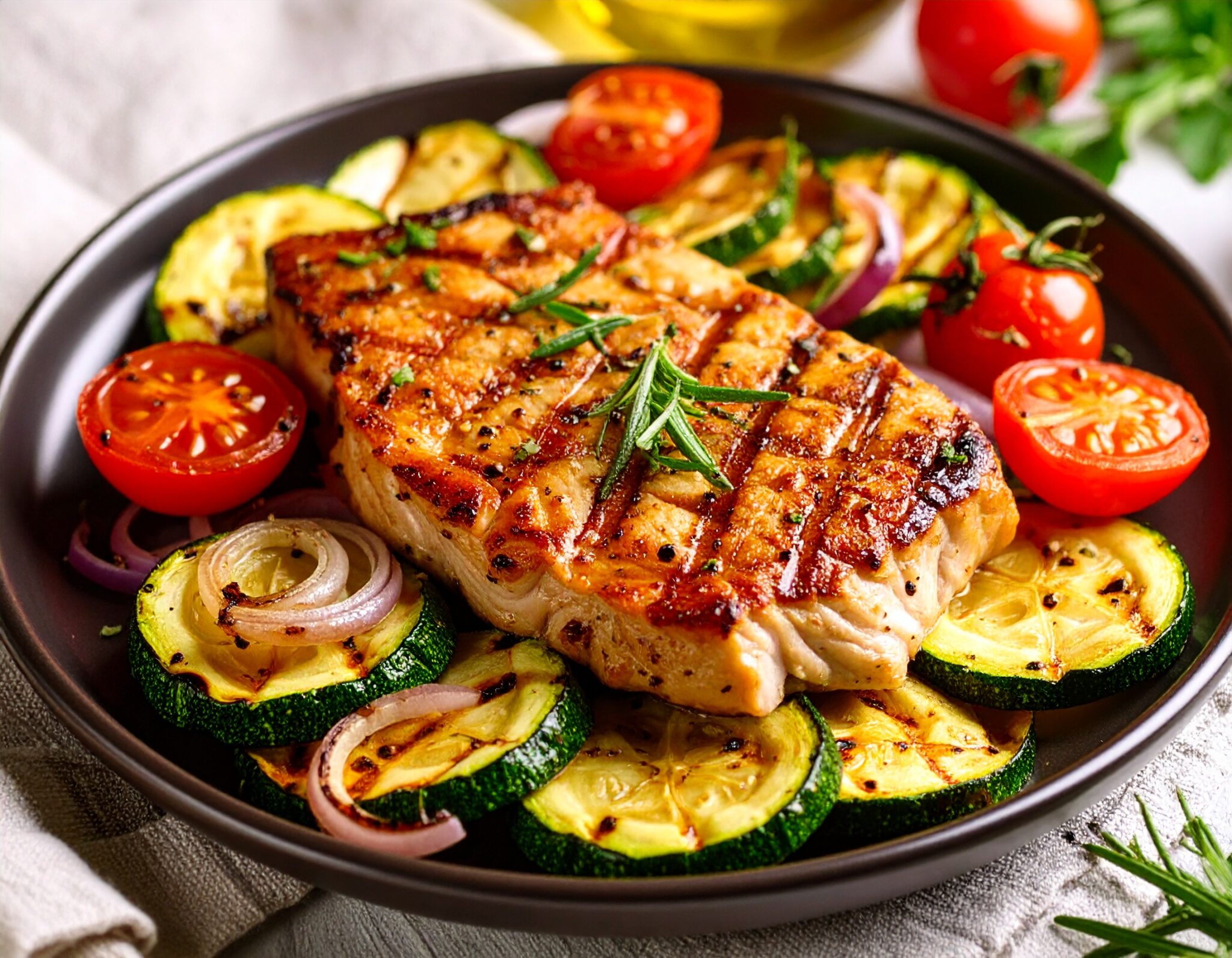 Escalope de veau et poêlée de legumes
