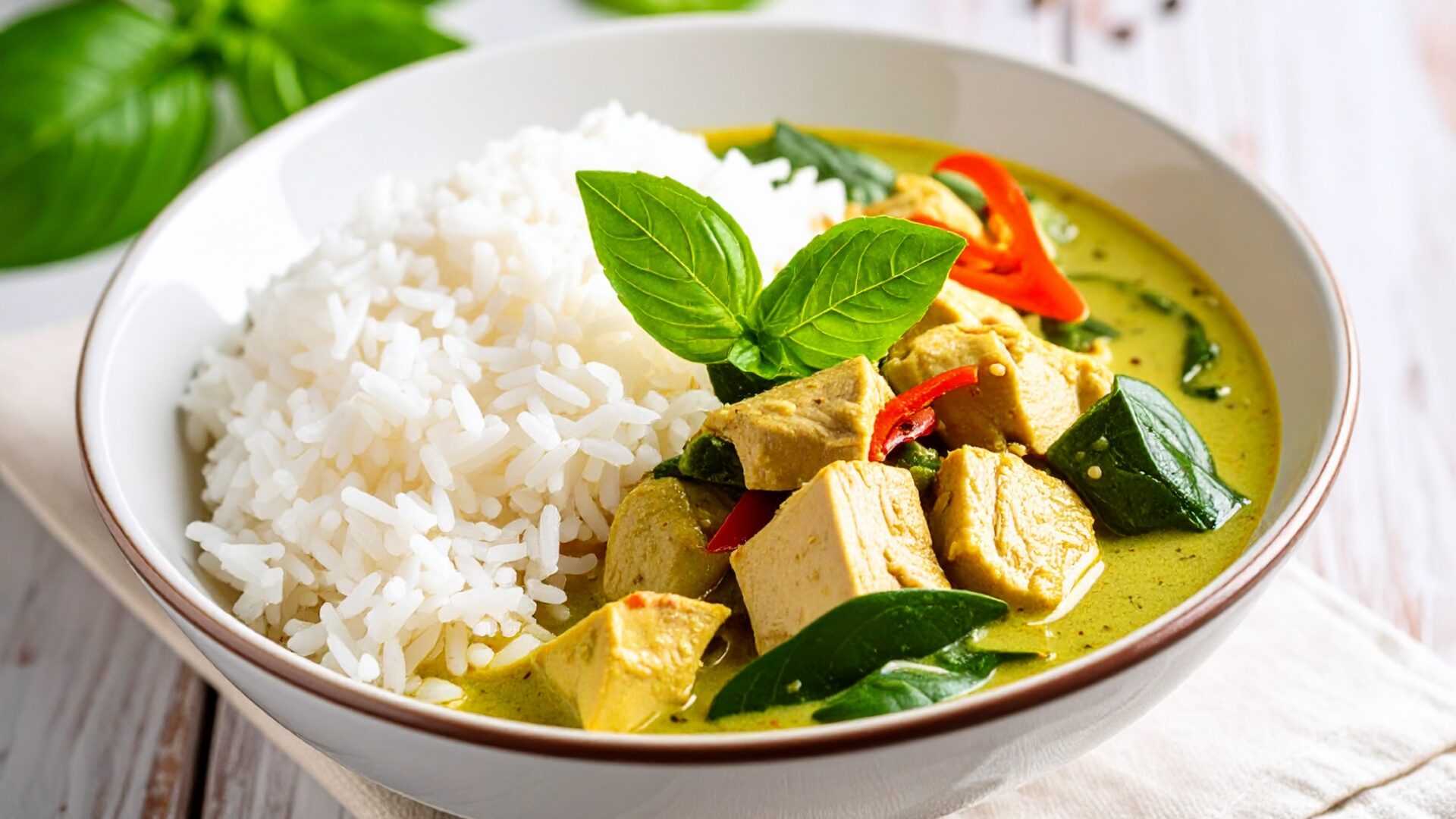 Curry vert Thaï à la dinde et au riz