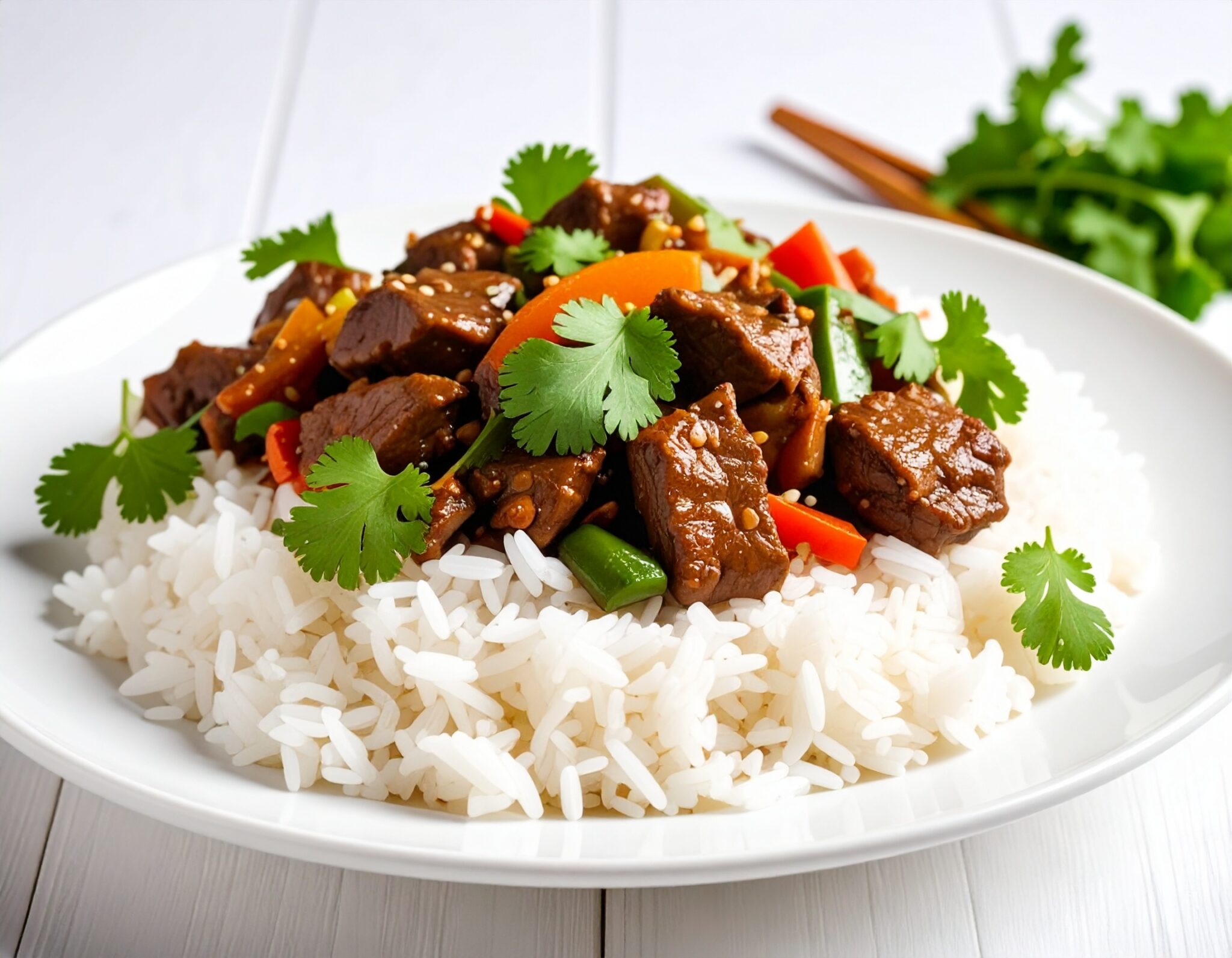 Sauté de boeuf asiatique et riz