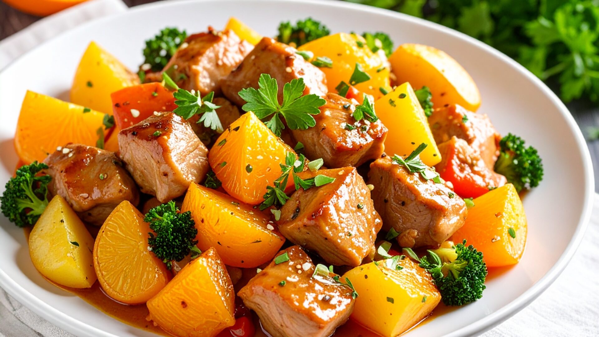 Wok de porc tex mex et pommes de terre grenailles