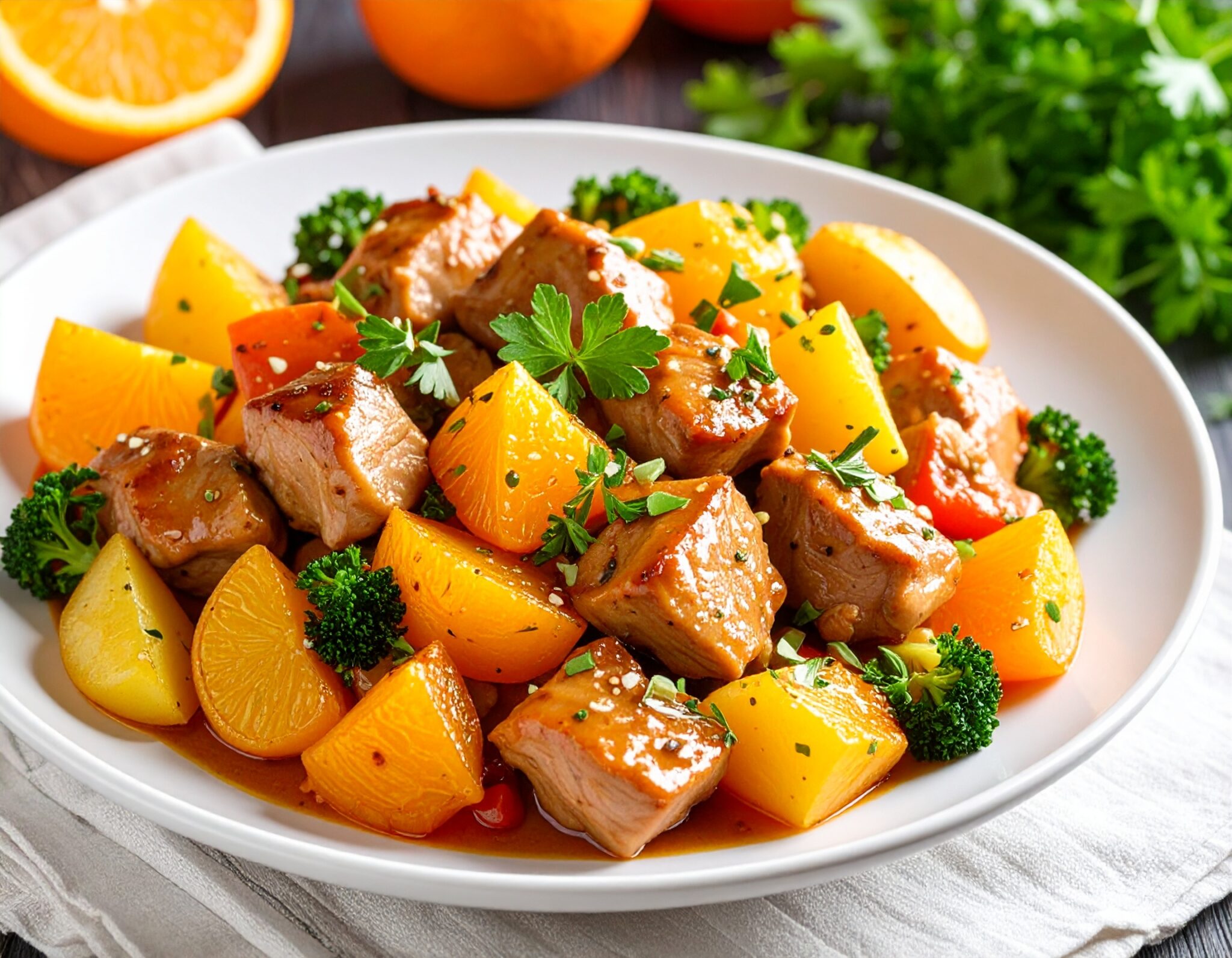 Wok de porc tex mex et pommes de terre grenailles