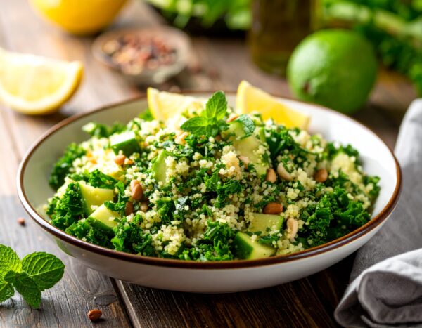 Taboulé de semoule aux légumes verts