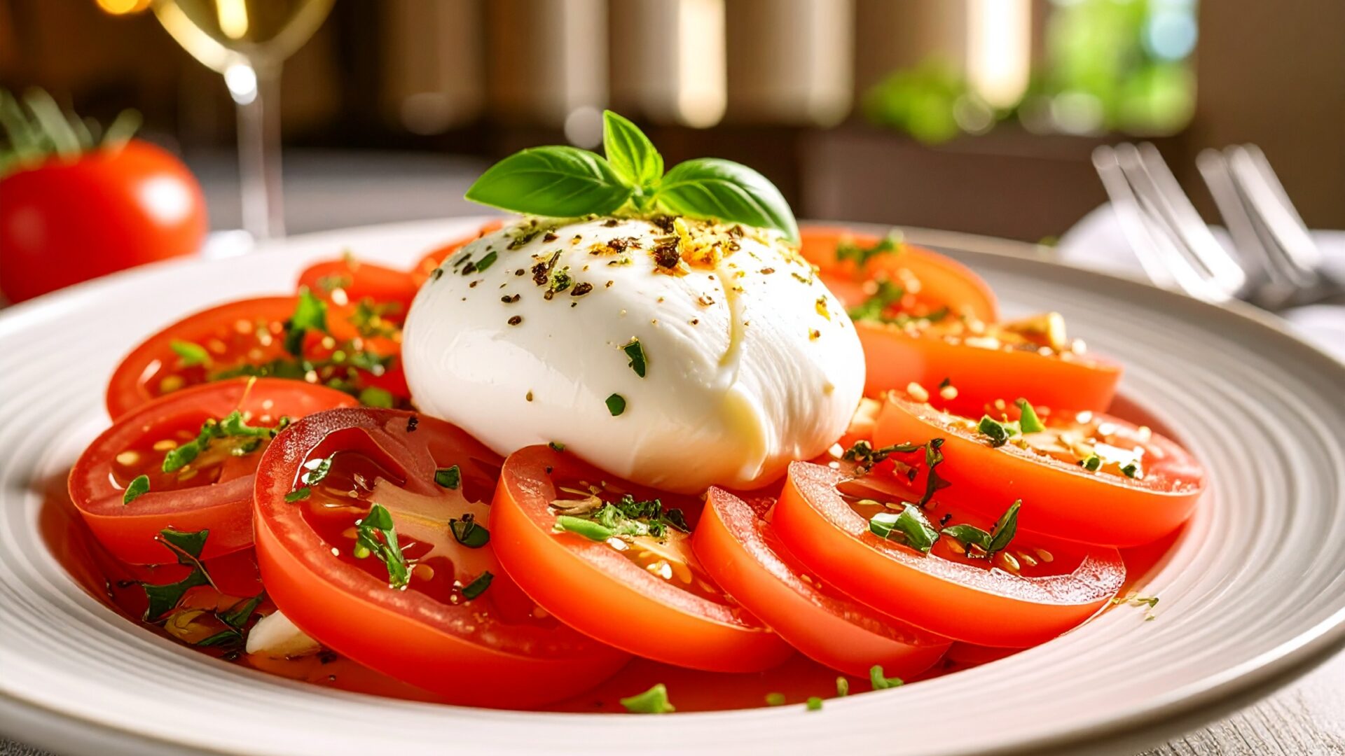 Tomate coeur de boeuf et Burrata