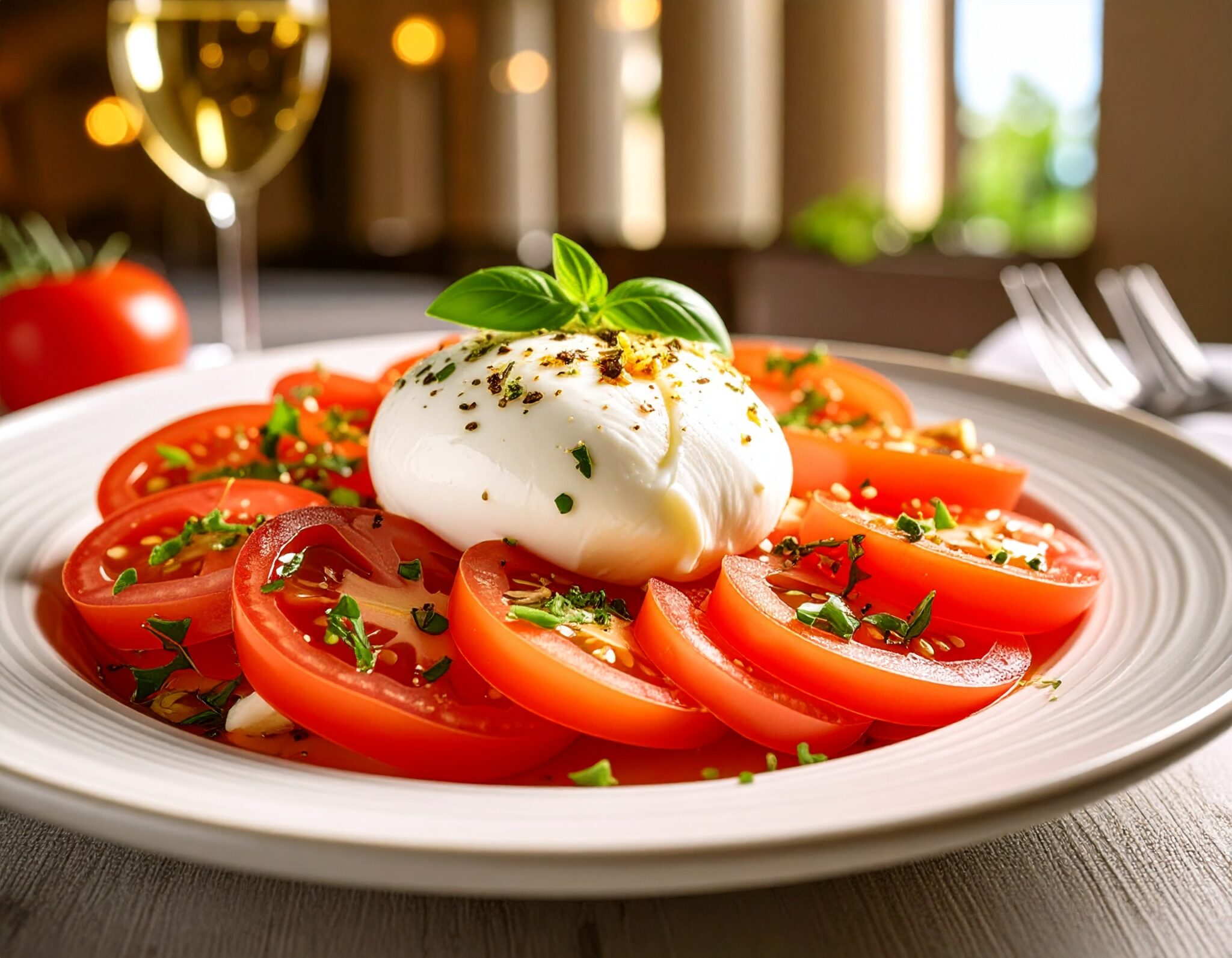 Tomate coeur de boeuf et Burrata