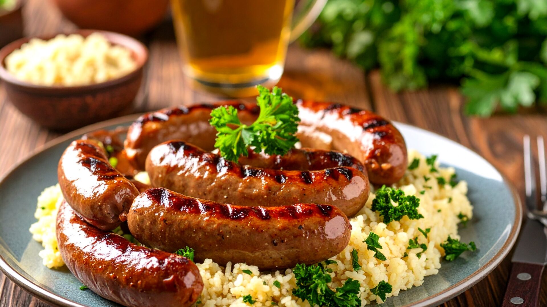 Saucisse et Merguez et Taboulé maison