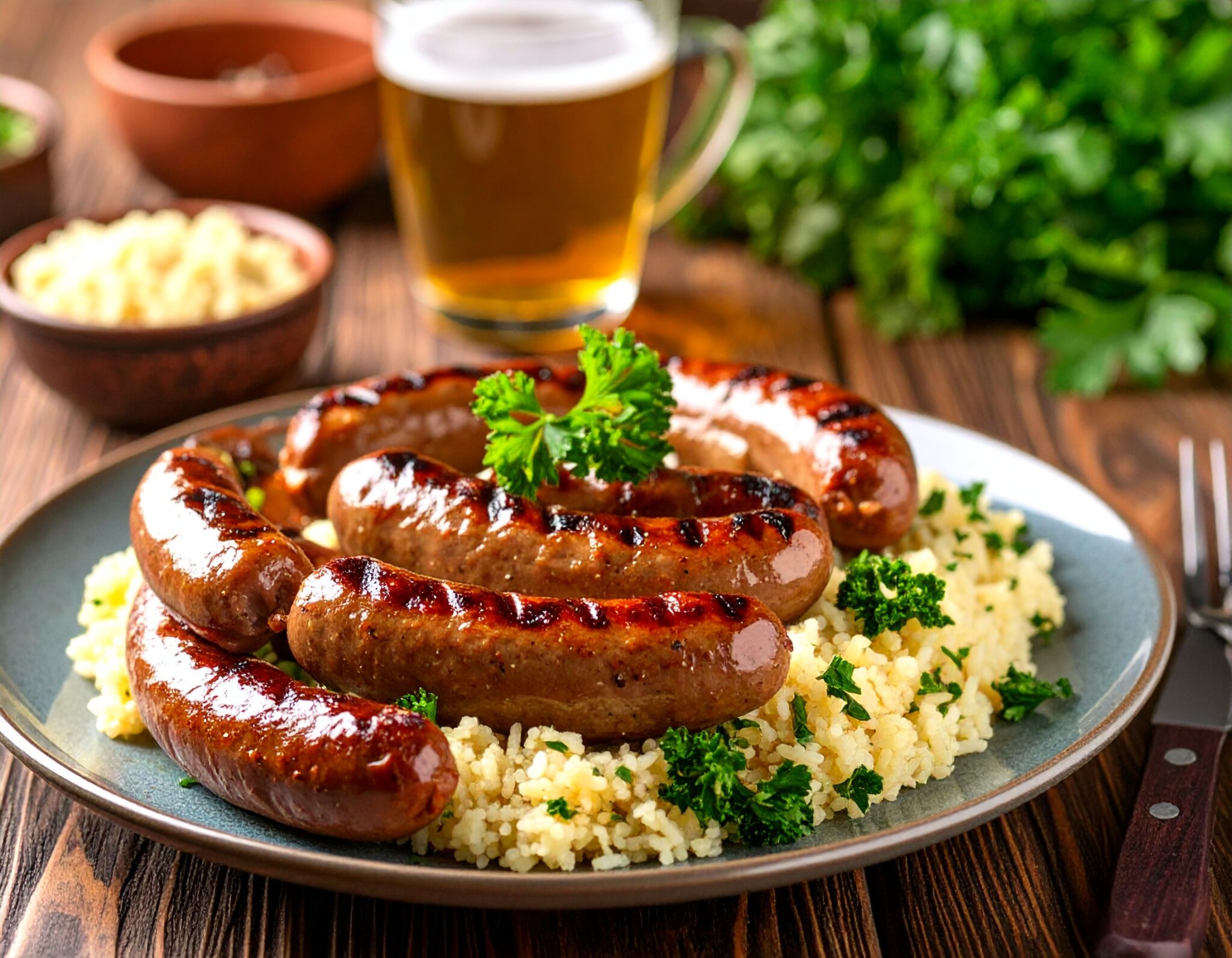Saucisse et Merguez et Taboulé maison
