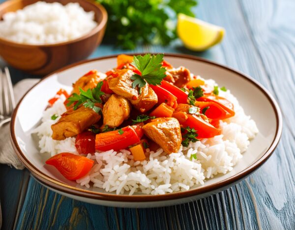 Sauté de Dinde à la Méditerranéenne et Riz de Camargue