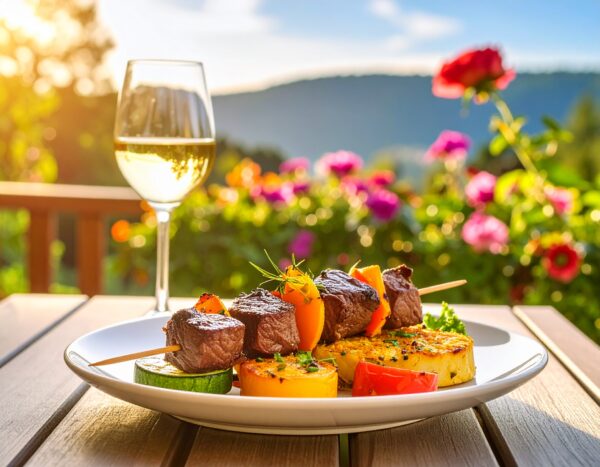 Brochette de Boeuf et Tian de légumes