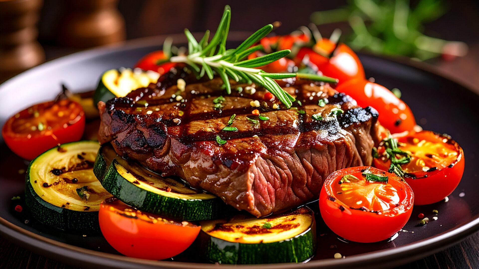 Entrecôte et Tian de légumes