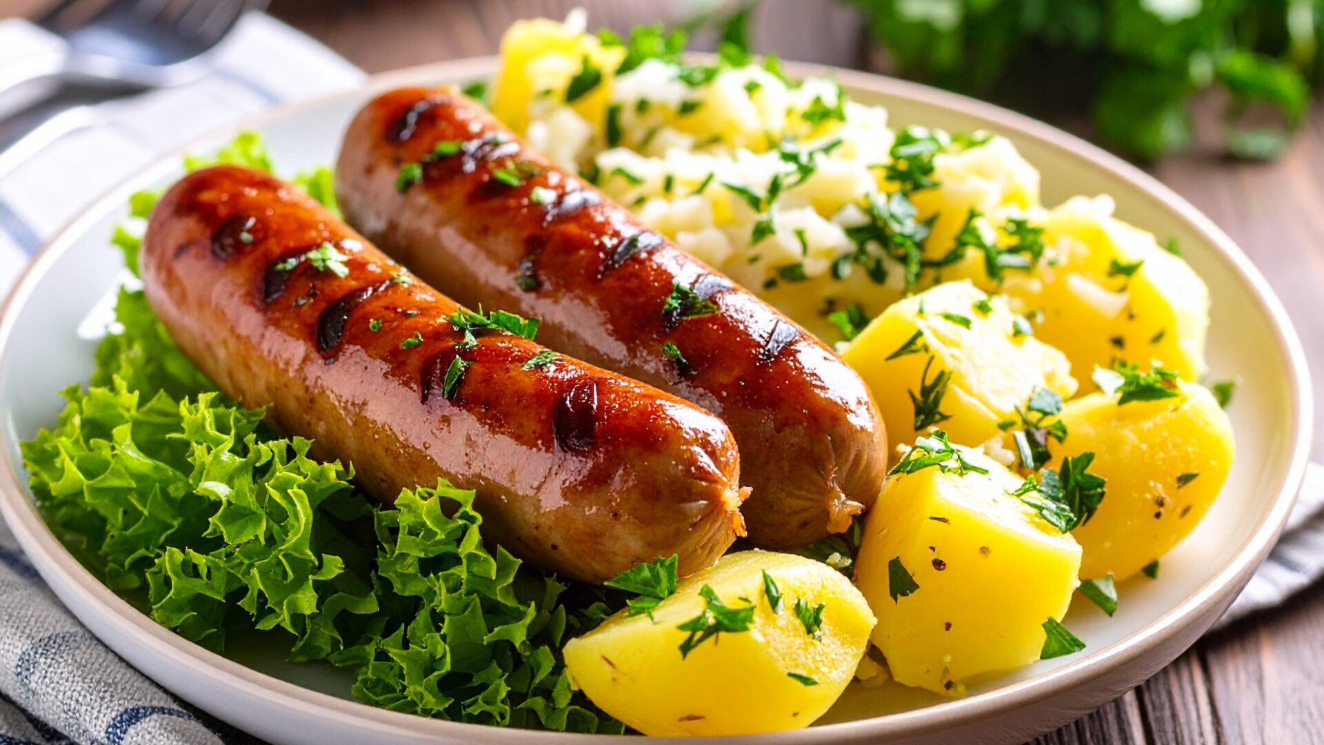 Chipolatas et salade de pommes de terre