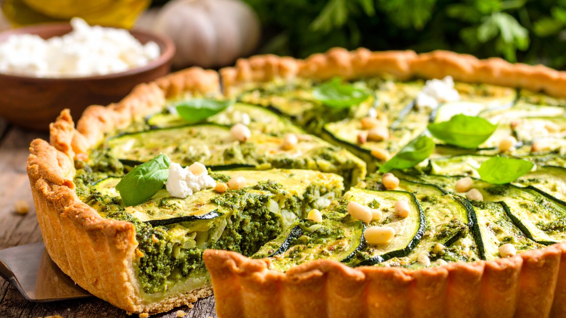 Tarte courgettes Ricotta et Pesto
