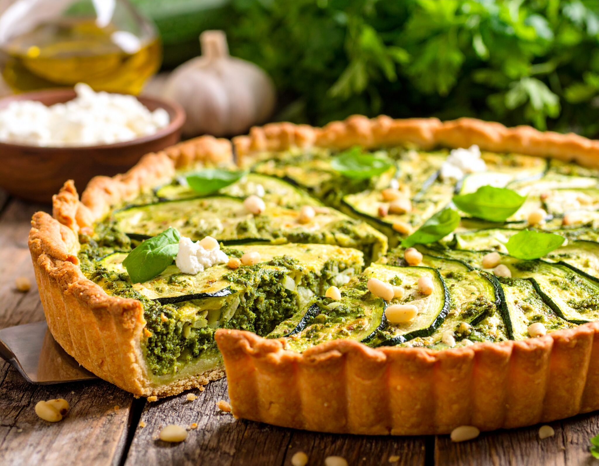 Tarte courgettes Ricotta et Pesto