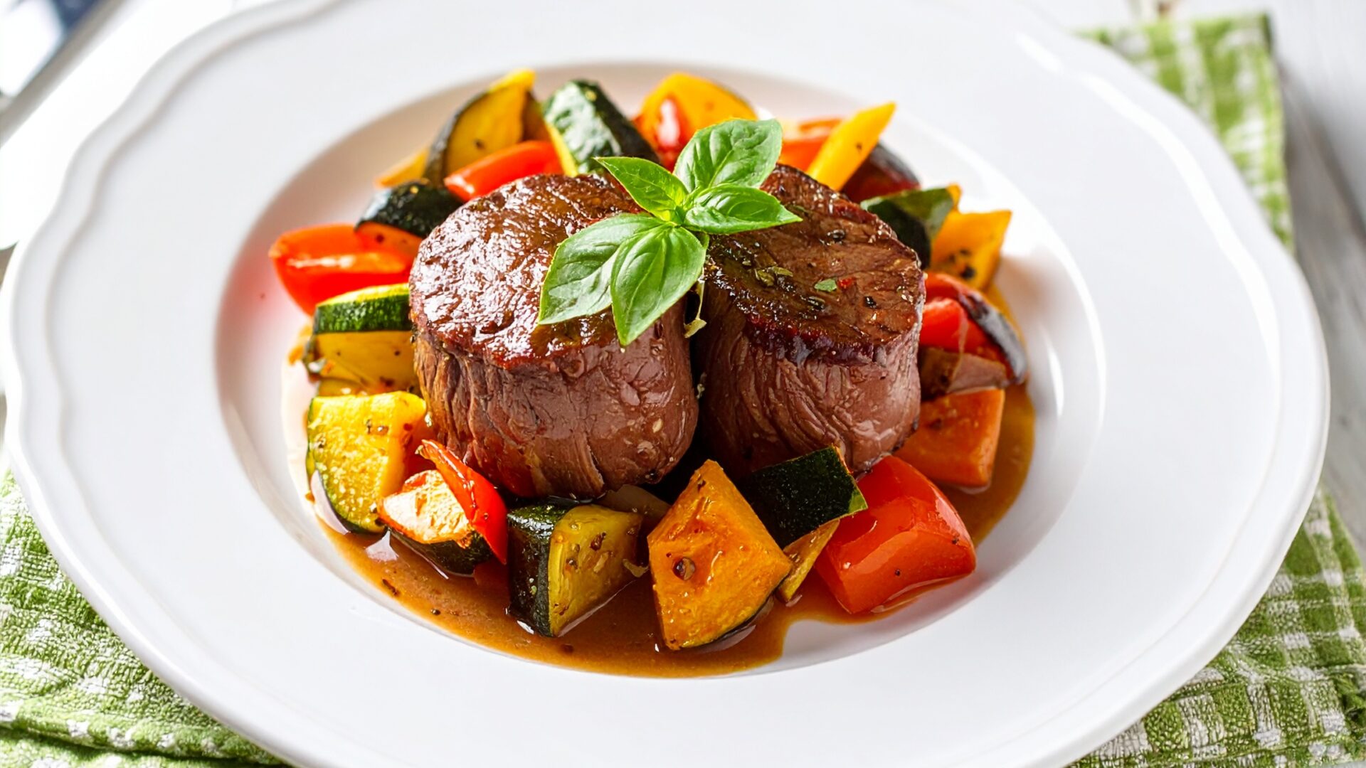 Tournedos de rumsteck et ratatouille maison