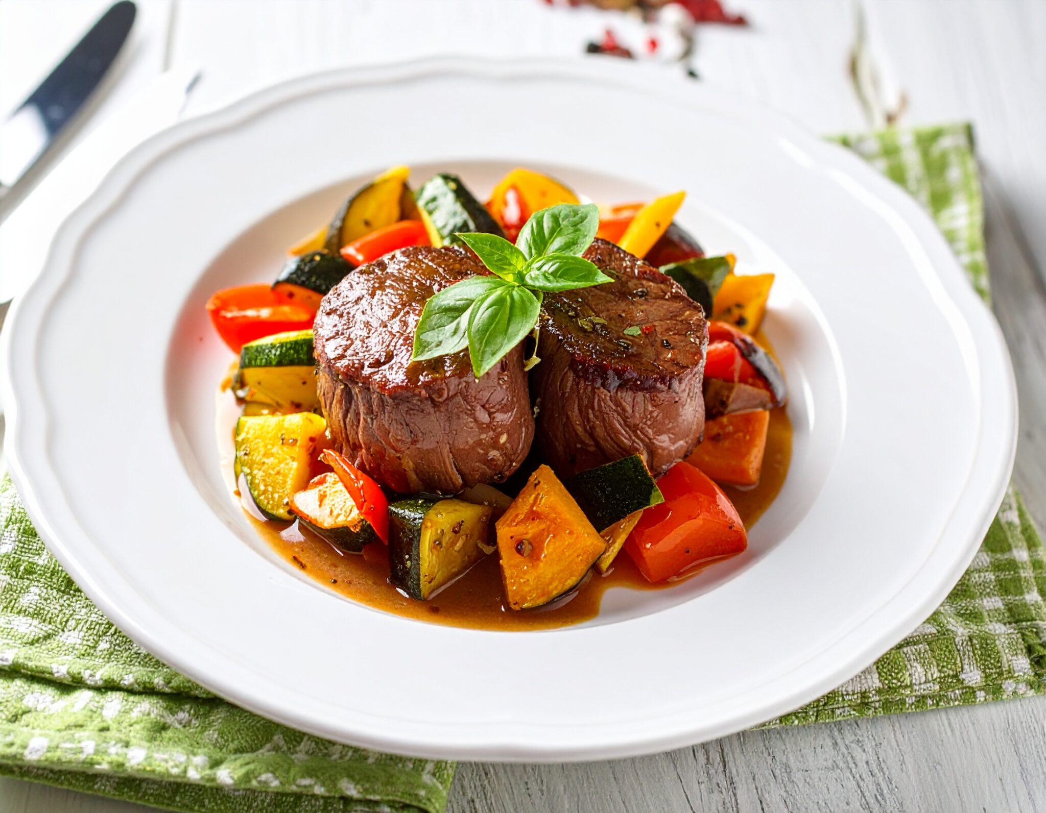 Tournedos de rumsteck et ratatouille maison