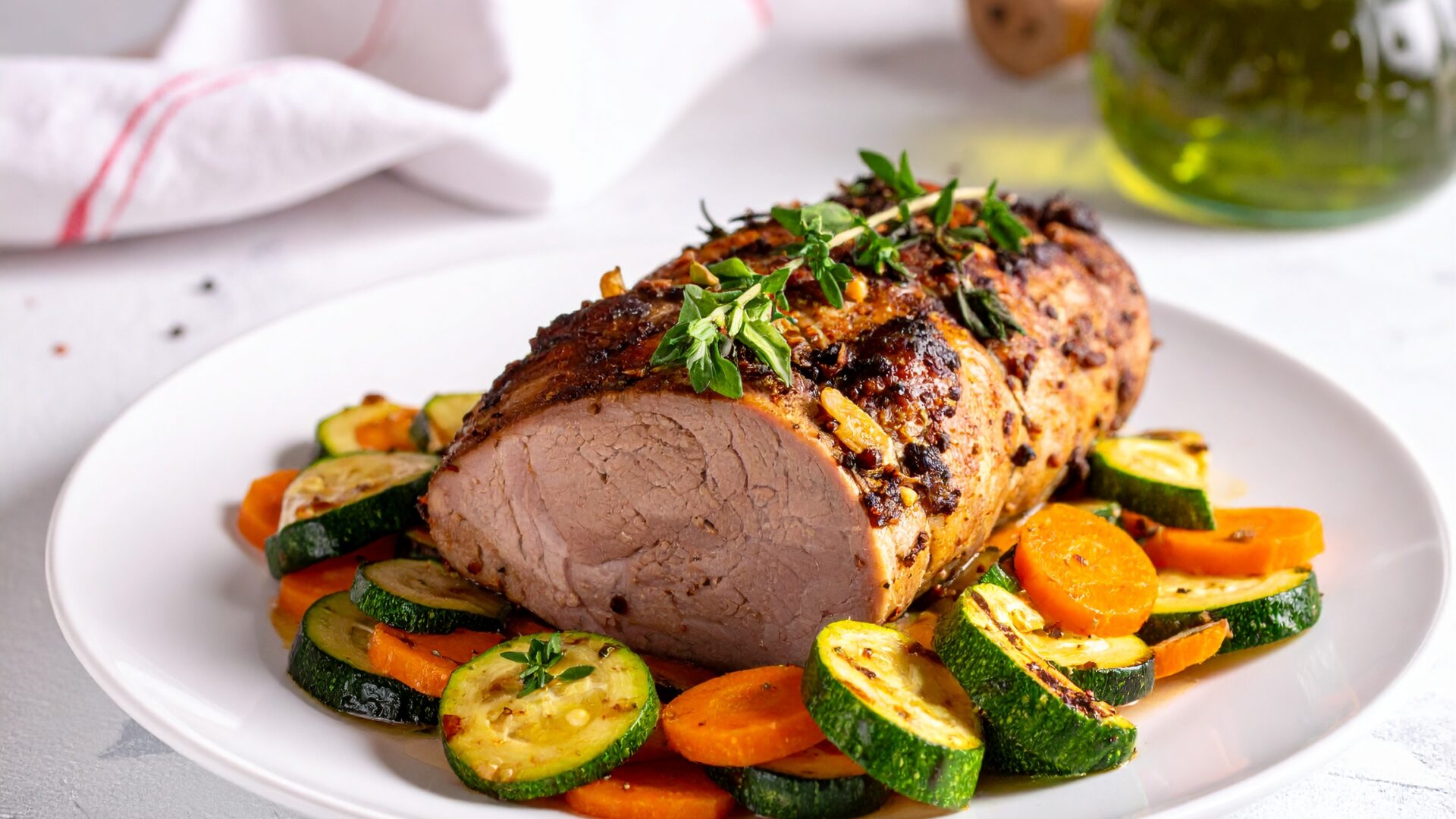 Filet mignon de porc aux légumes