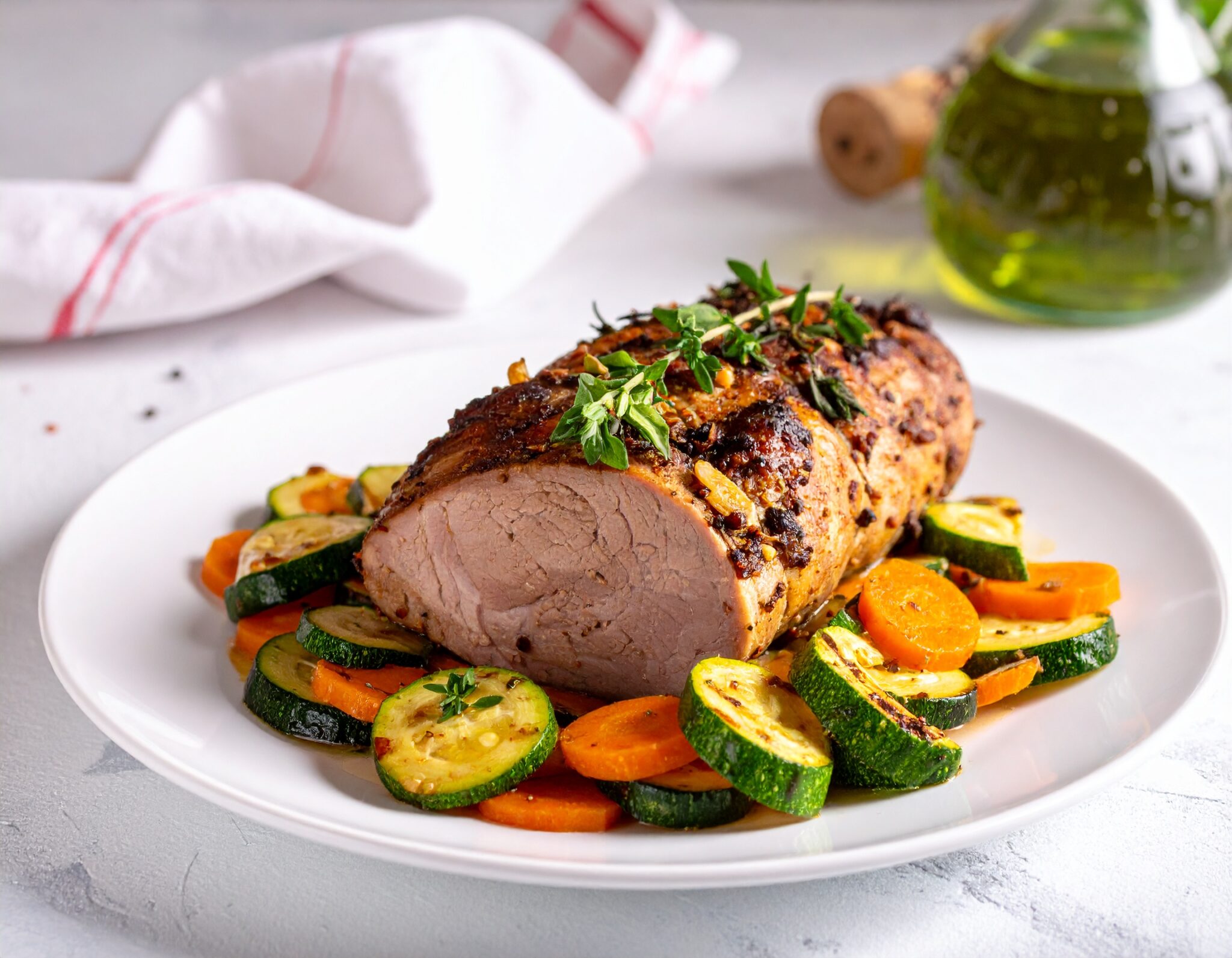 Filet mignon de porc aux légumes