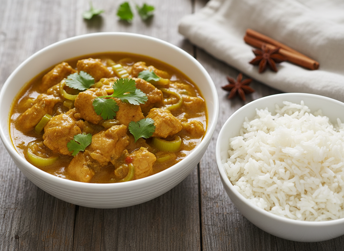 Curry de Poulet Poireau et riz