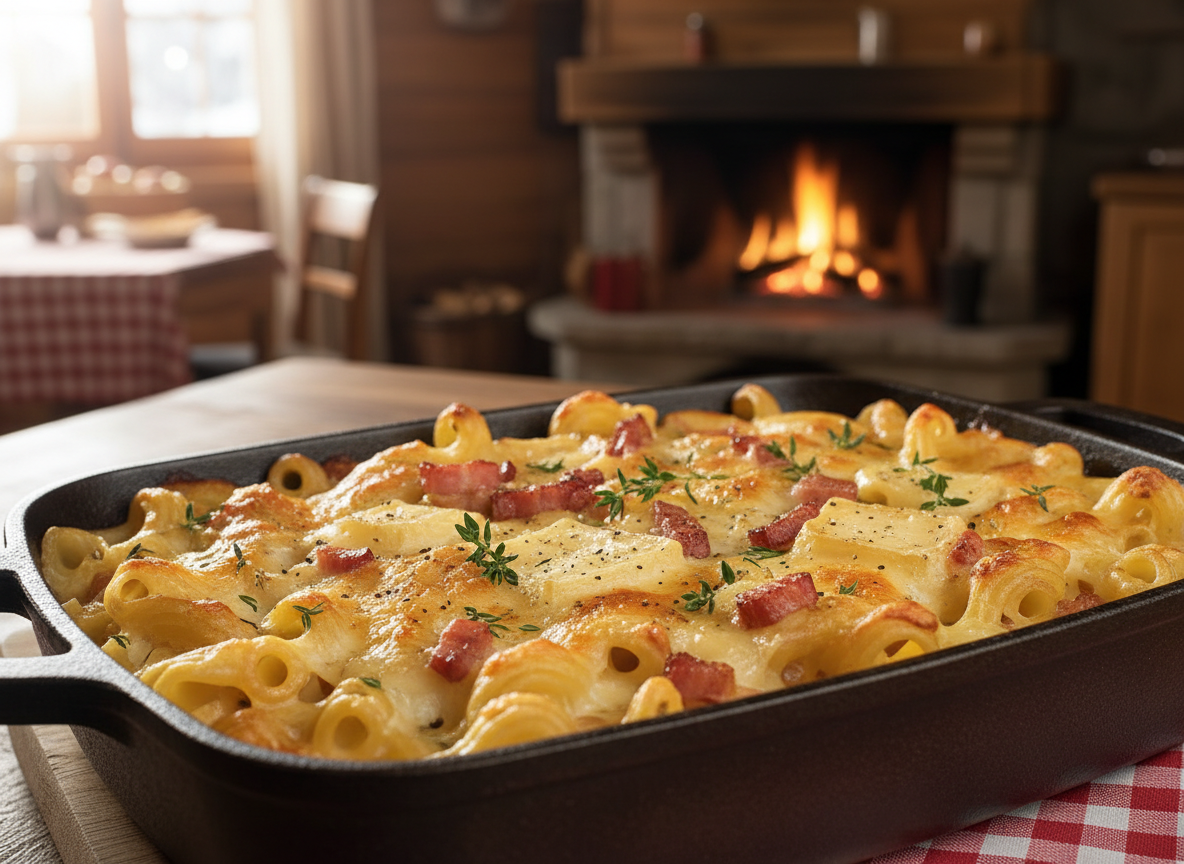 gratin de penne façon montagnarde
