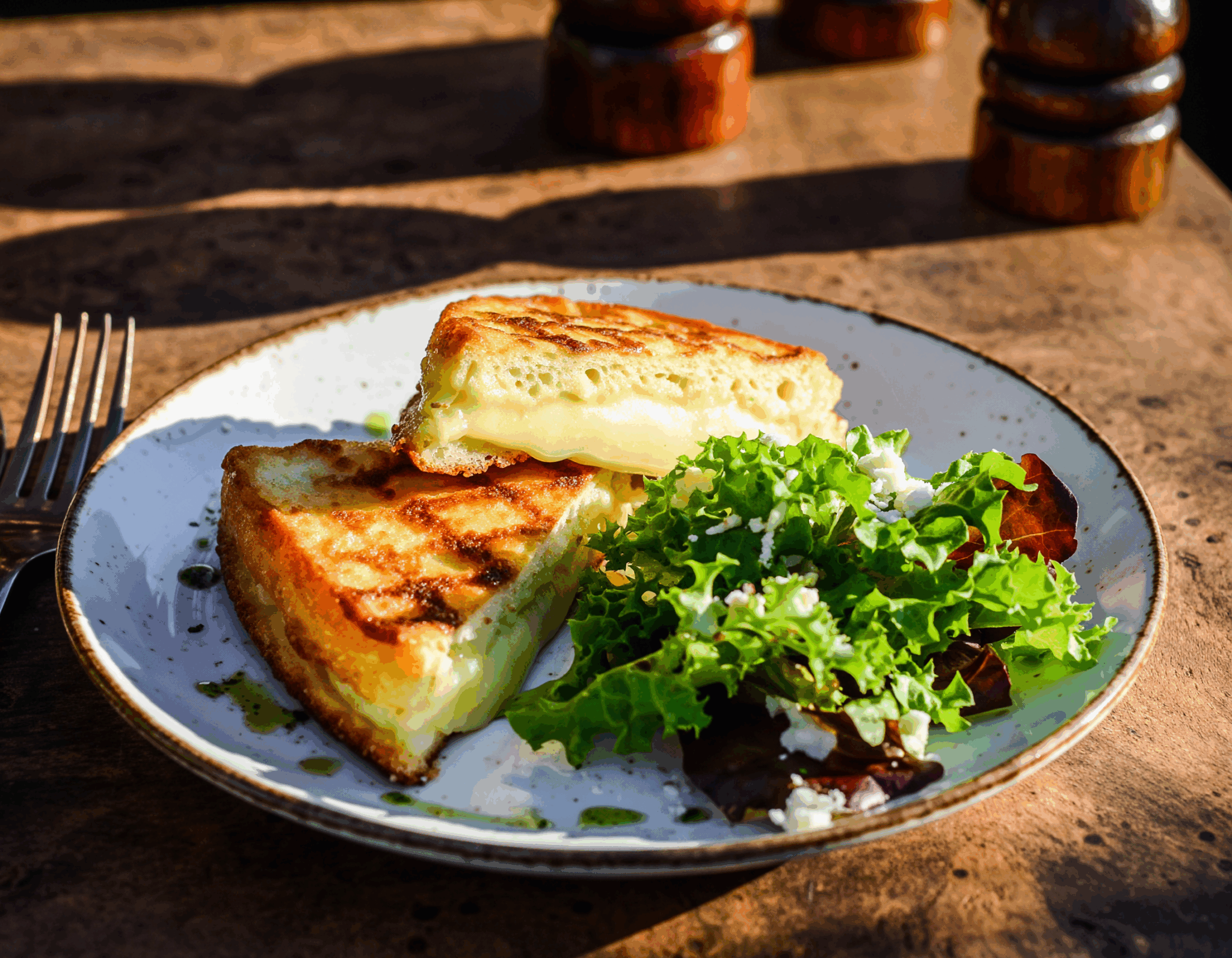 Croque savoyard et salade verte