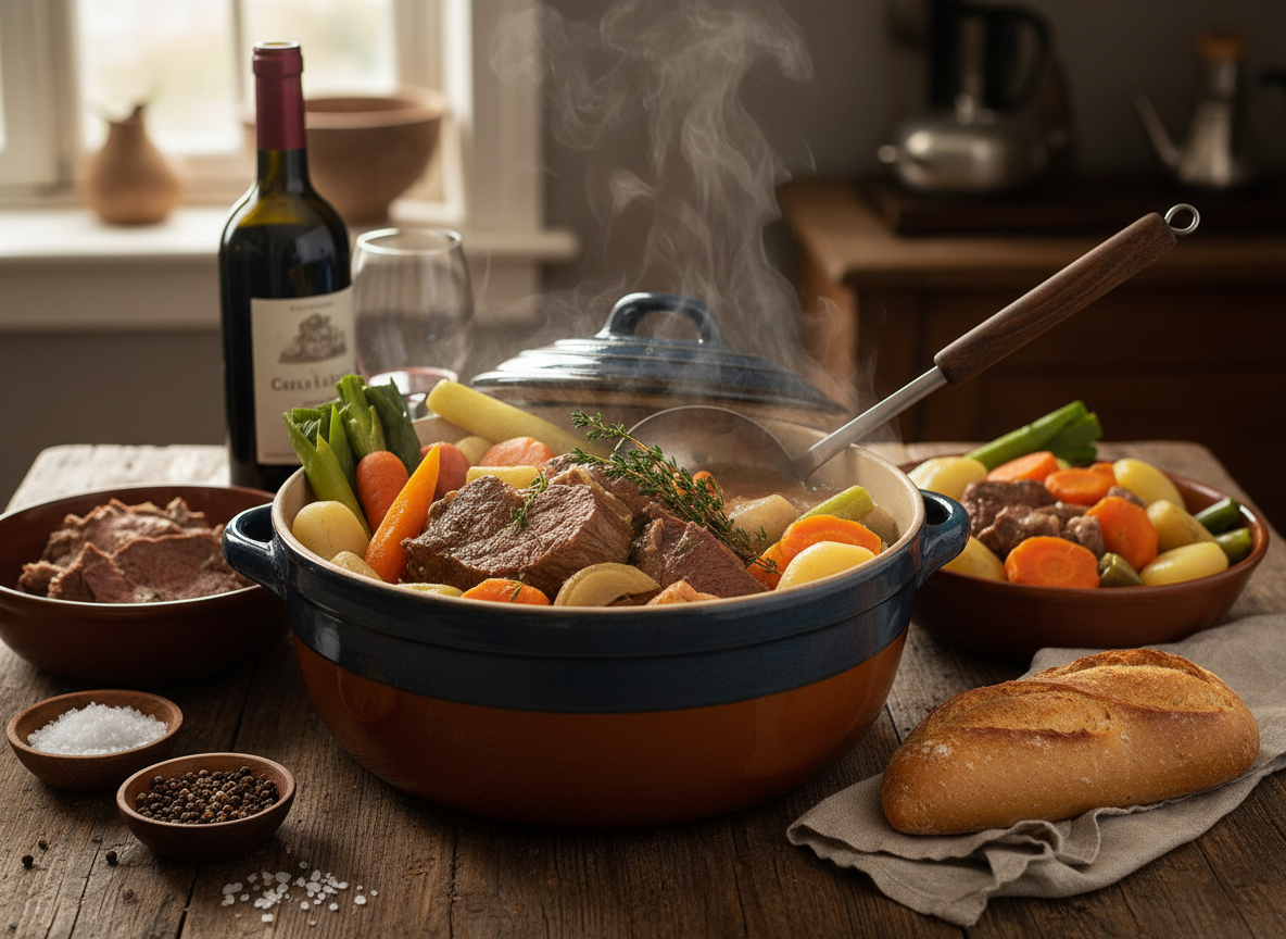 Pot au feu et légumes